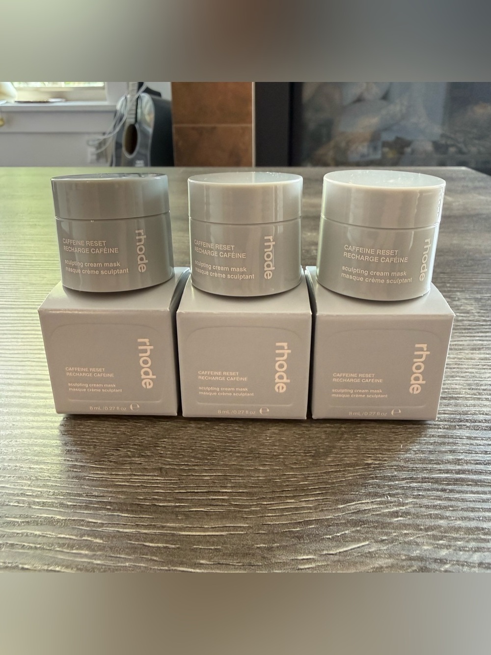 3x Rhode CAFFEINE RESET Sculpting Cream Mask 8ml Each Travel Size